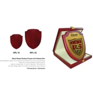 gifts(sheild shape wooden plaques with box sublimation printing wpl-01)
