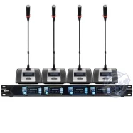 HIPOWER 4100A Professional 4-Channel UHF Desktop Wireless Microphone System