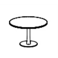 X-TimeWork - طاولة اجتماعات دائرية من الميلامين على ساق قاعدة البوق - COTC12C