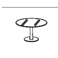 X-TimeWork - طاولة اجتماعات دائرية زجاجية على ساق قاعدة البوق - FETC10C