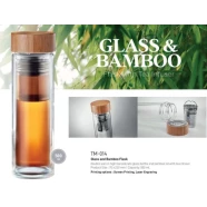 Tea & Coffee Supplies(glass &bamboo flask tm -014)